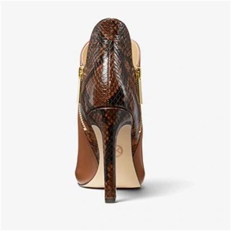 Michael Kors Alane Leather And Python Embossed Open